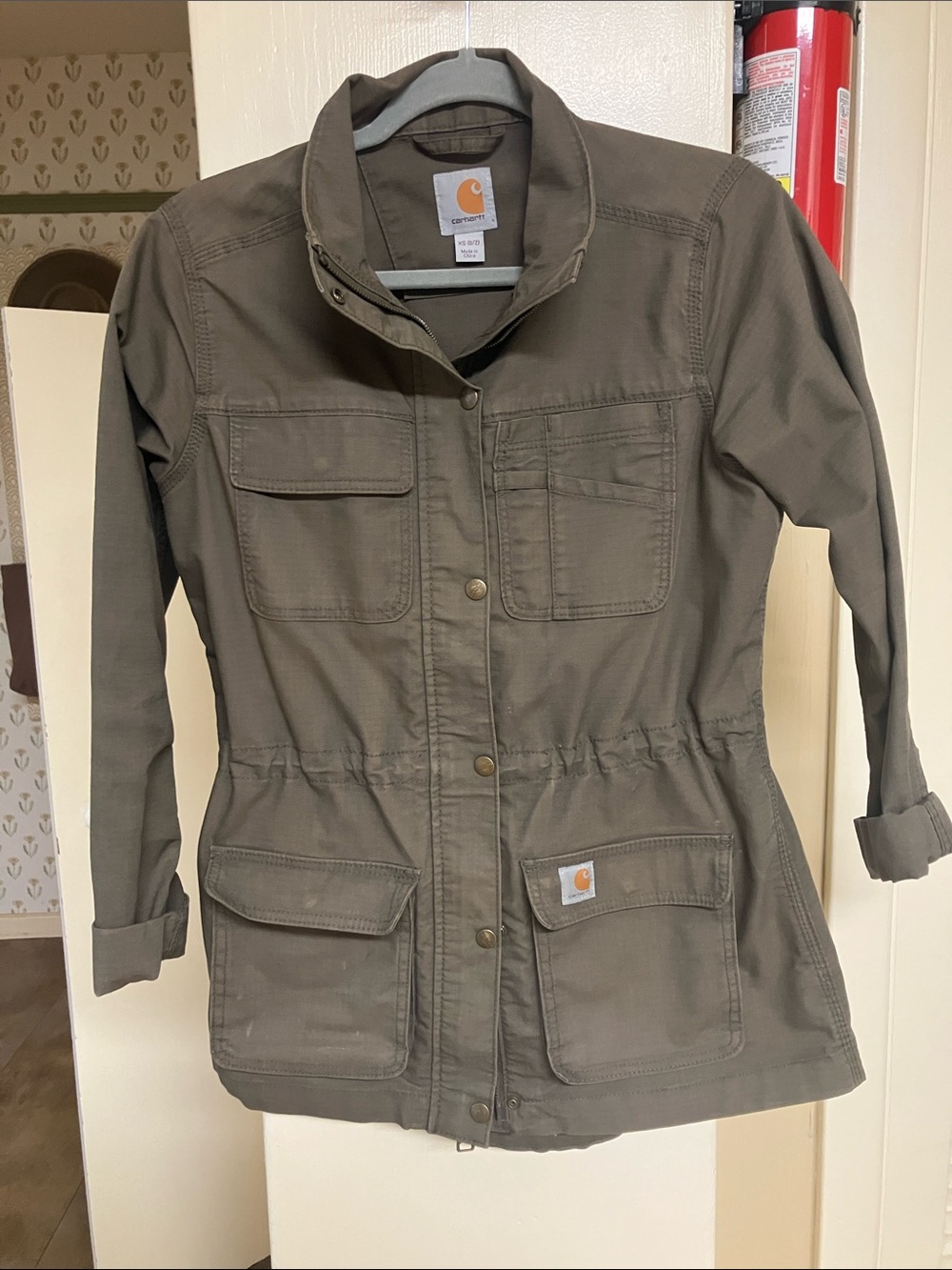 Carhartt Women's Olive Green Utility Jacket with Front Pockets / Field coat